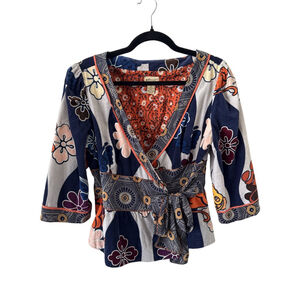 Elevenses Floral Wrap Blouse
